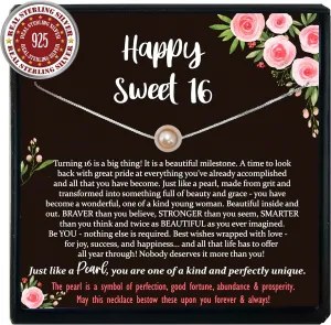 Be Wished Personalized Sweet 16 Gift for Girls, Necklace with Meaningful Message