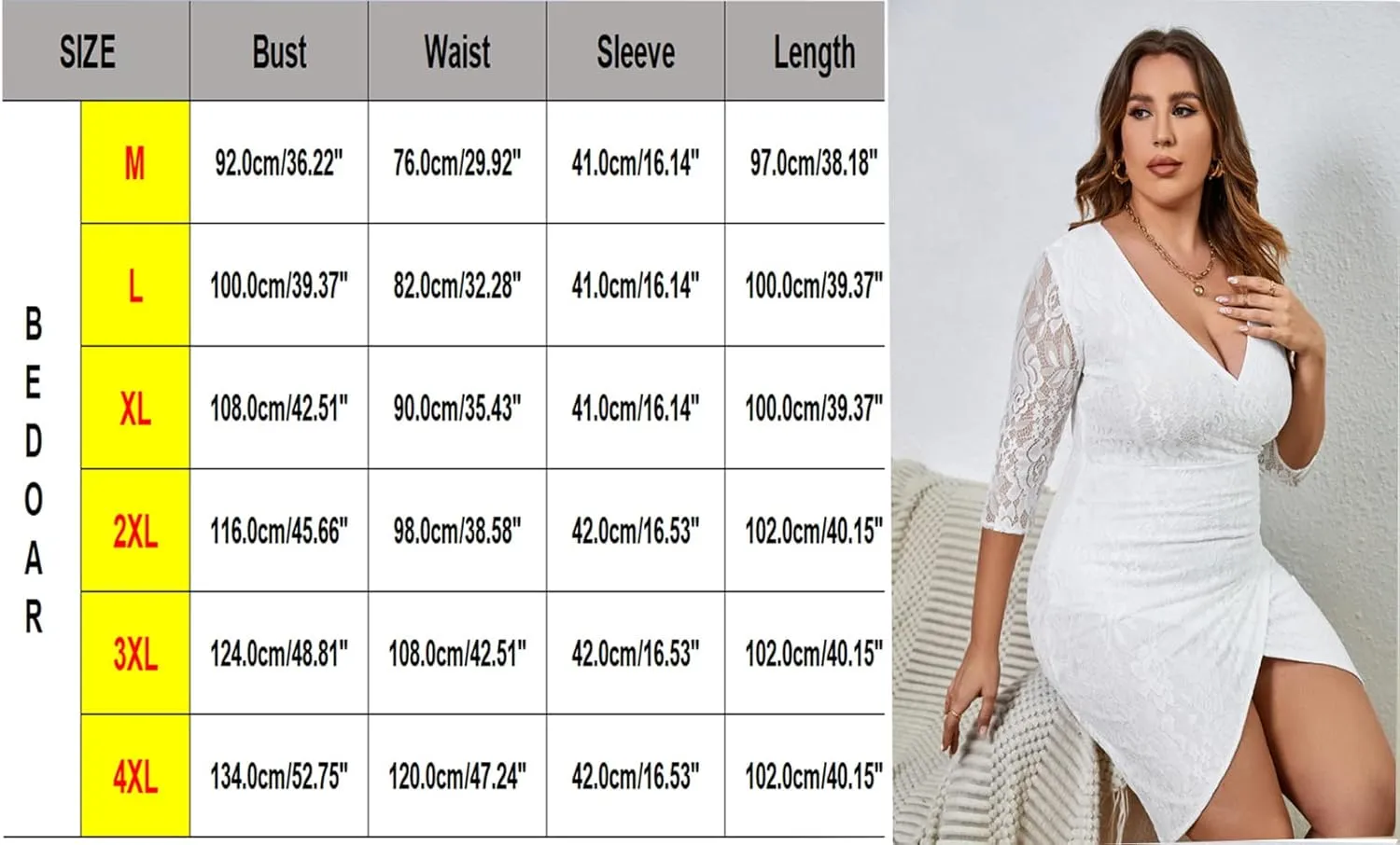 BEDOAR Women's Lace Elegant Cocktail Dresses V-Neck Wedding Guest wrap Dresses for Women