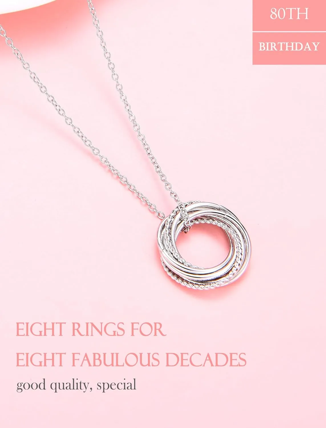 Birthday Gifts for Women Happy 30th 40th 50th 60th 70th 80th Birthday Decade Necklace Meaningful Gifts Necklace for Mom Mother in Law Grandma