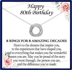 Birthday Gifts for Women Happy 30th 40th 50th 60th 70th 80th Birthday Decade Necklace Meaningful Gifts Necklace for Mom Mother in Law Grandma