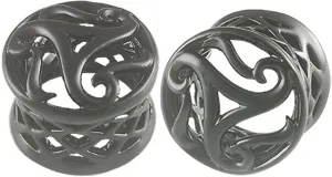 Black Alloy Double Flared - Pierced Body Piercing Jewelry BL-T-035 - Sold as a Pair