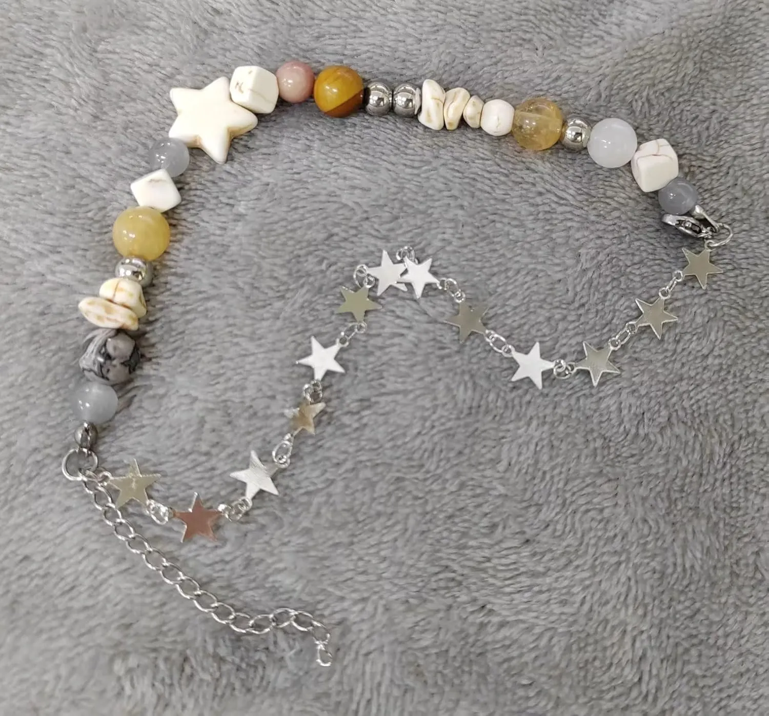 Blue Drop Y2k Bracelet Double Layer Star Imitation Pearls Strand Bracelet for Women Cute Handmade Planets Universe Beaded Stone Bracelet Aesthetic Jewelry Friendship Gift