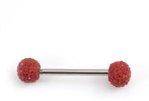 BodyJewelryOnline Tongue Barbell with Acrylic Textured Designed Balls 14ga 5/8 inches -15mm