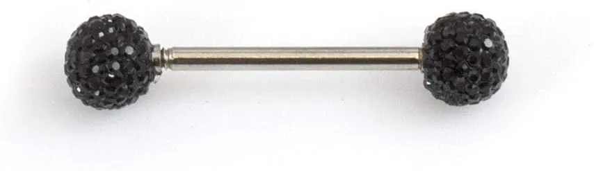 BodyJewelryOnline Tongue Barbell with Acrylic Textured Designed Balls 14ga 5/8 inches -15mm