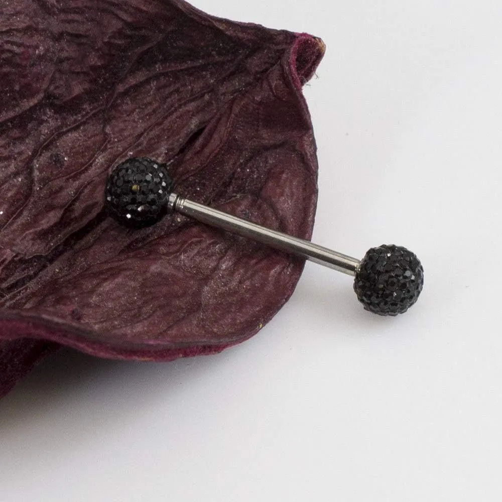BodyJewelryOnline Tongue Barbell with Acrylic Textured Designed Balls 14ga 5/8 inches -15mm