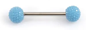 BodyJewelryOnline Tongue Barbell with Acrylic Textured Designed Balls 14ga 5/8 inches -15mm