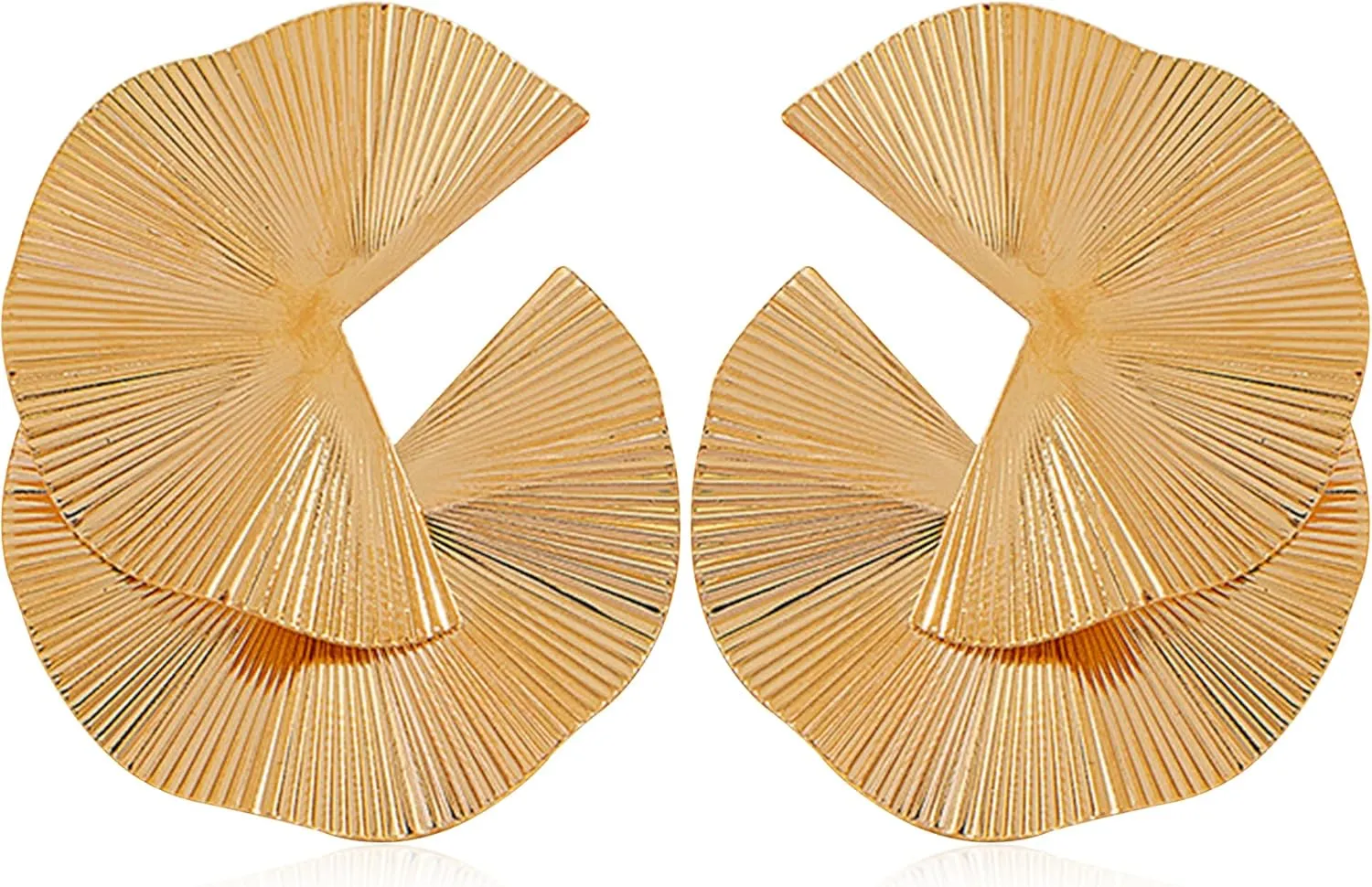 Bohemian Geometric Dangle Earrings Twisted Earring For Women Statement C-Shaped Lotus Leaf Earrings for Women