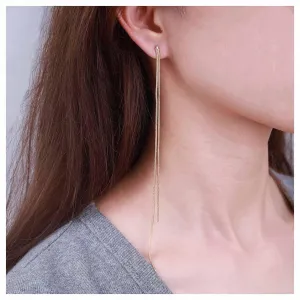 Bohemian Snake Chain Drop Earrings Snake Bone Chain Earrings Long Fringe Chandelier Earrings Metal Sleek Chain Dangle Earrings Jewelry for Women and Girls