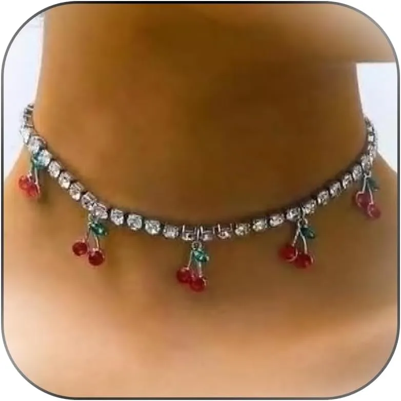 Boho Rhinestones Pearl Choker Necklace for Women Multilayer Pearl Prom Choker Necklaces