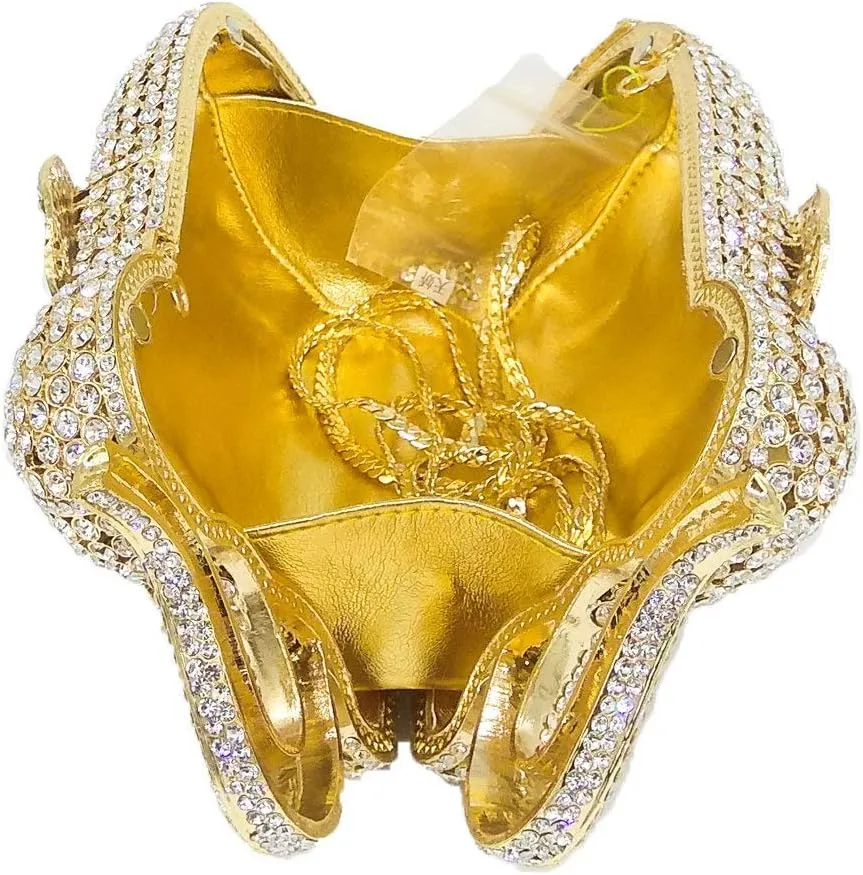Boutique De FGG Elephant Crystal Clutch Bags Women Animal Rhinestone Evening Handbags Bridal Party Crystal Clutch Purse,Mini