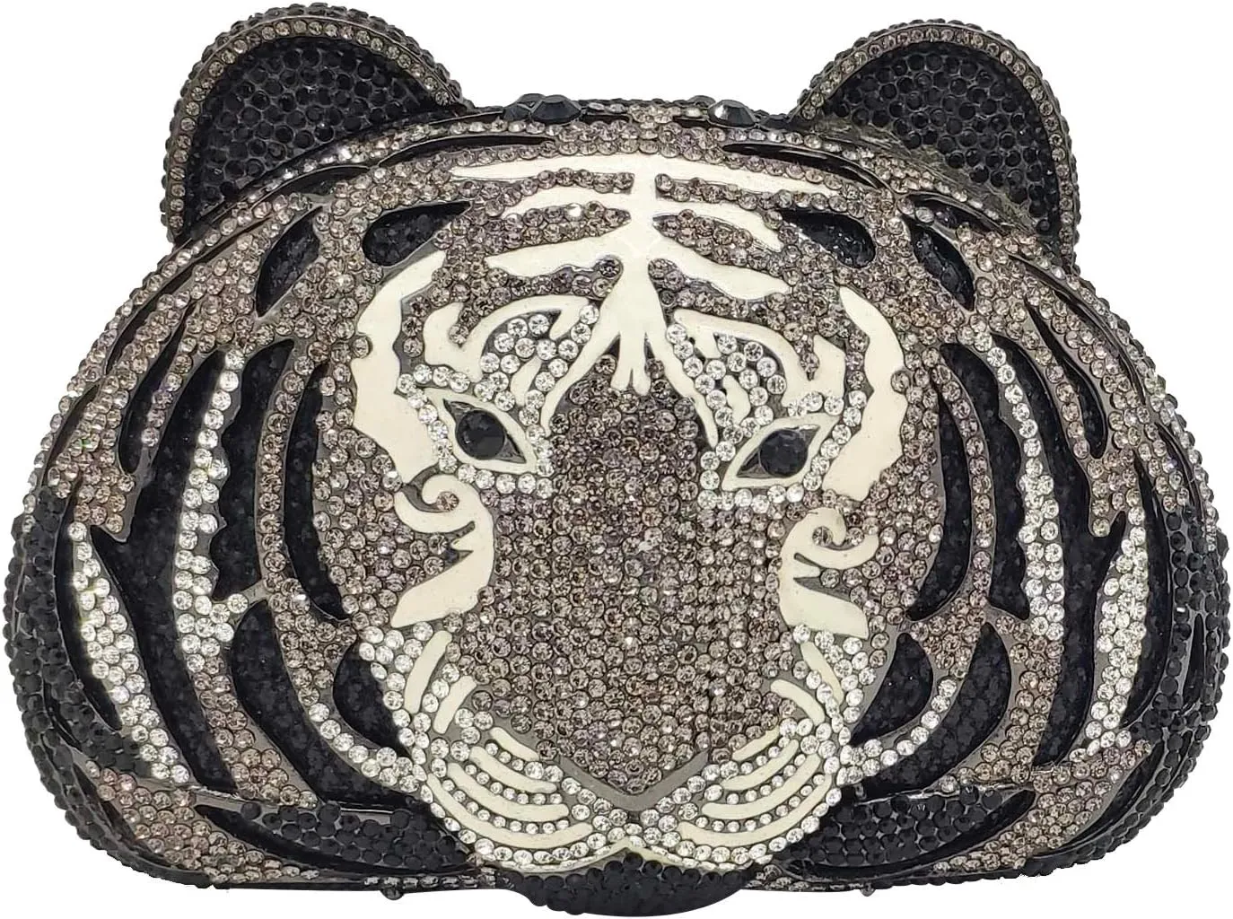 Boutique De FGG Tiger Clutch Purse for Women Animal Crystal Evening Bag Formal Party Rhinestone Handbag Prom Clutch Bag,Mini