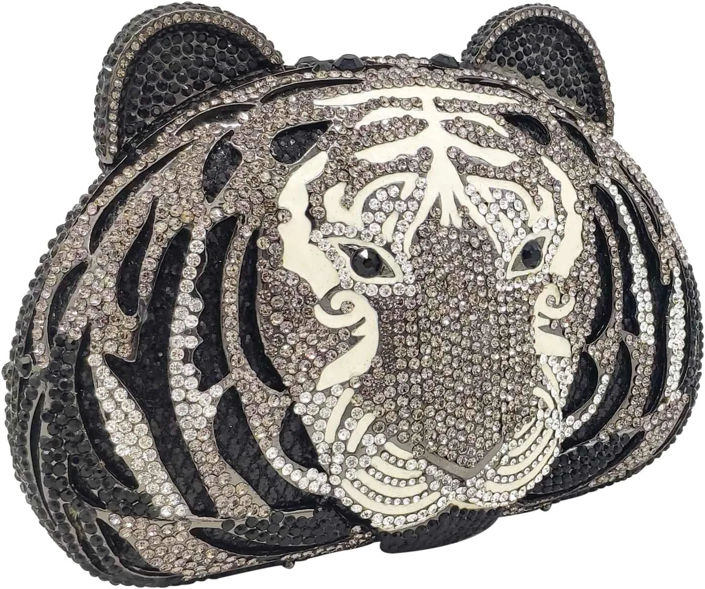 Boutique De FGG Tiger Clutch Purse for Women Animal Crystal Evening Bag Formal Party Rhinestone Handbag Prom Clutch Bag,Mini