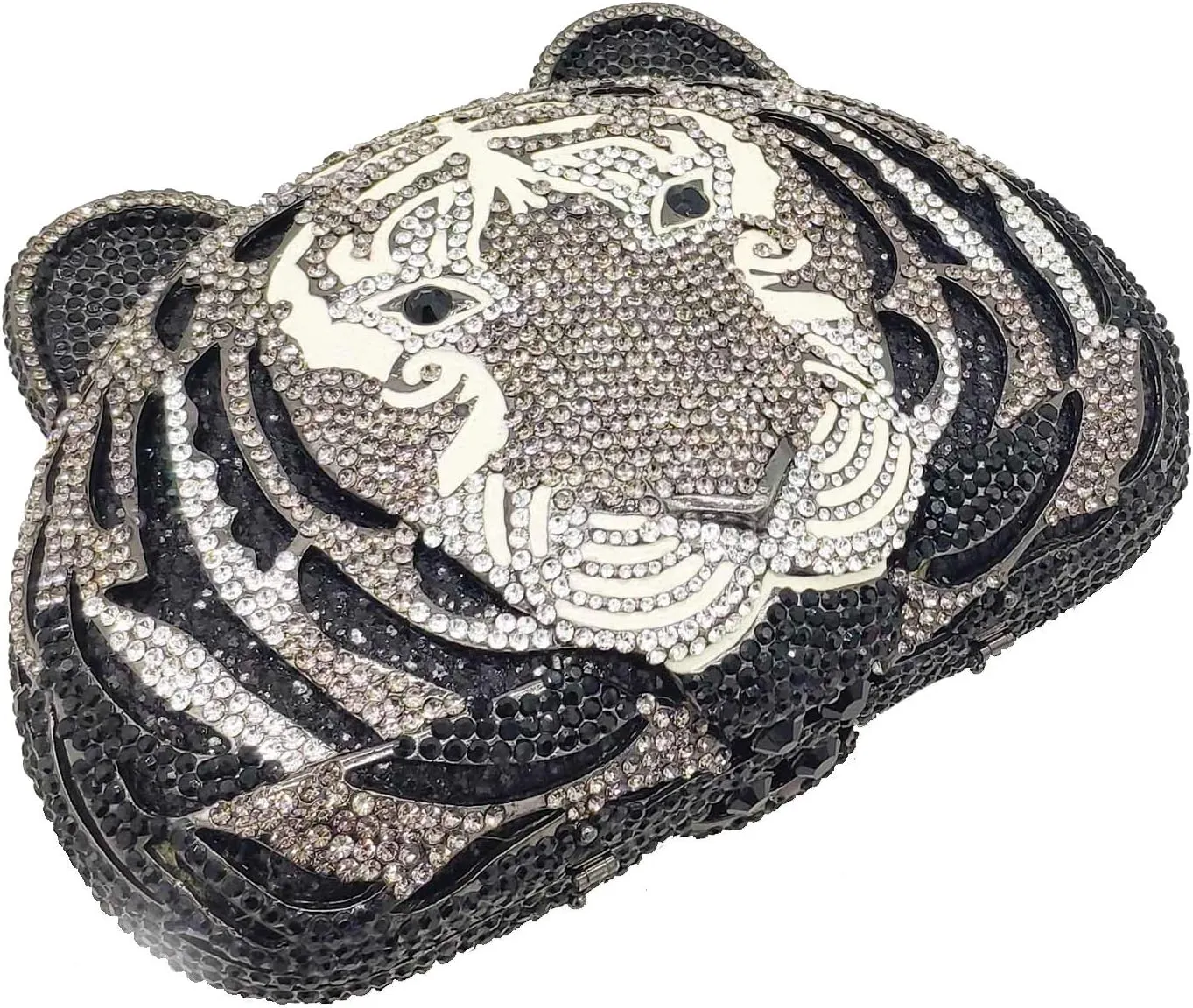 Boutique De FGG Tiger Clutch Purse for Women Animal Crystal Evening Bag Formal Party Rhinestone Handbag Prom Clutch Bag,Mini