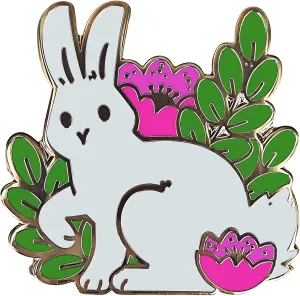 Bunny Enamel Pin - Cute Animal Lover Badge Accessory, Cartoon Rabbit Lapel Pin,Whimsical Collectible for Pet Owners & Nature Enthusiasts for Backpack, Hat, Clothes