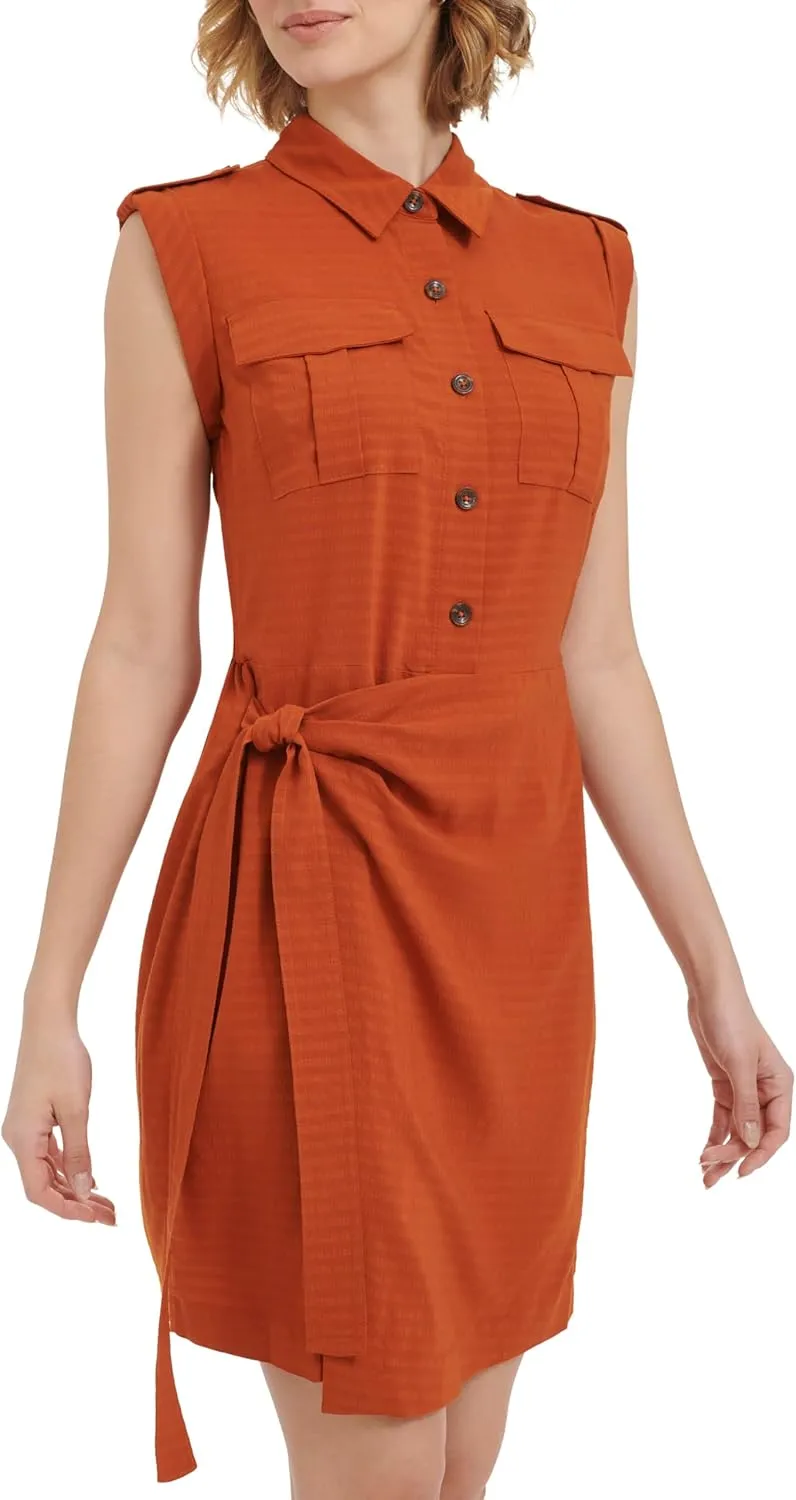 Calvin Klein Women's Pocket Faux Wrap Dress