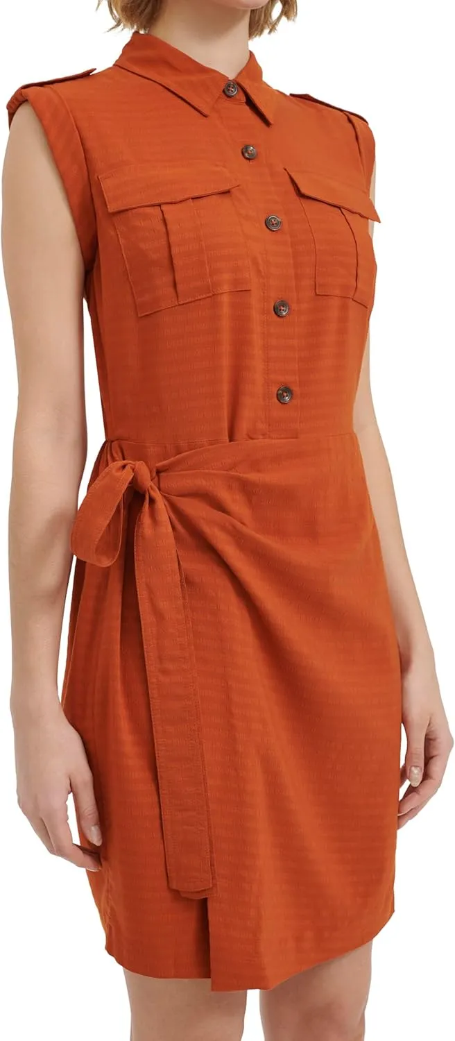 Calvin Klein Women's Pocket Faux Wrap Dress