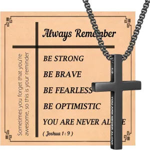 CASDAN Cross Necklace for Men Inspirational Cross Pendant Stainless Steel Cross Chain 22 2inch Christian Jewelry Meaningful Religious Gift