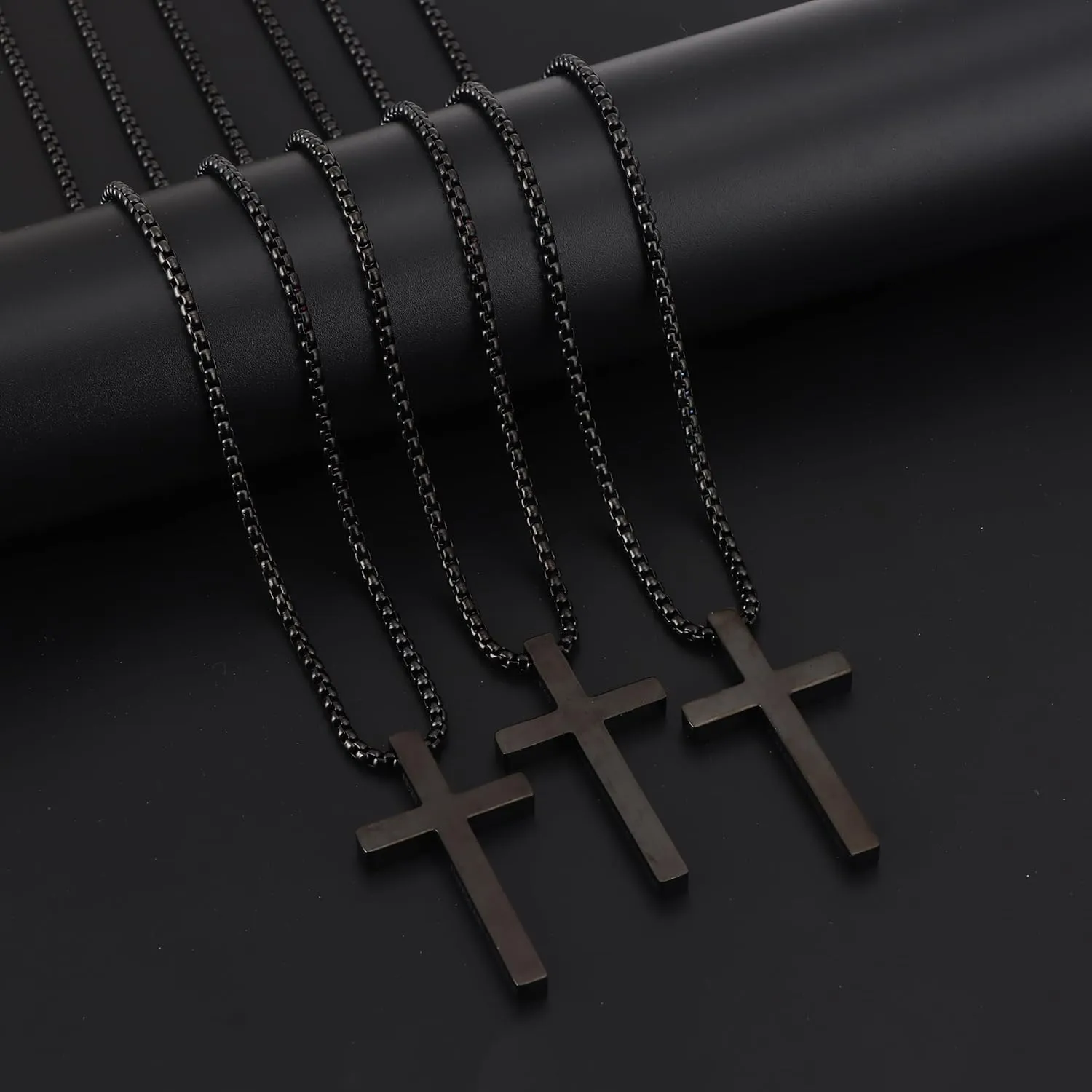 CASDAN Cross Necklace for Men Inspirational Cross Pendant Stainless Steel Cross Chain 22 2inch Christian Jewelry Meaningful Religious Gift