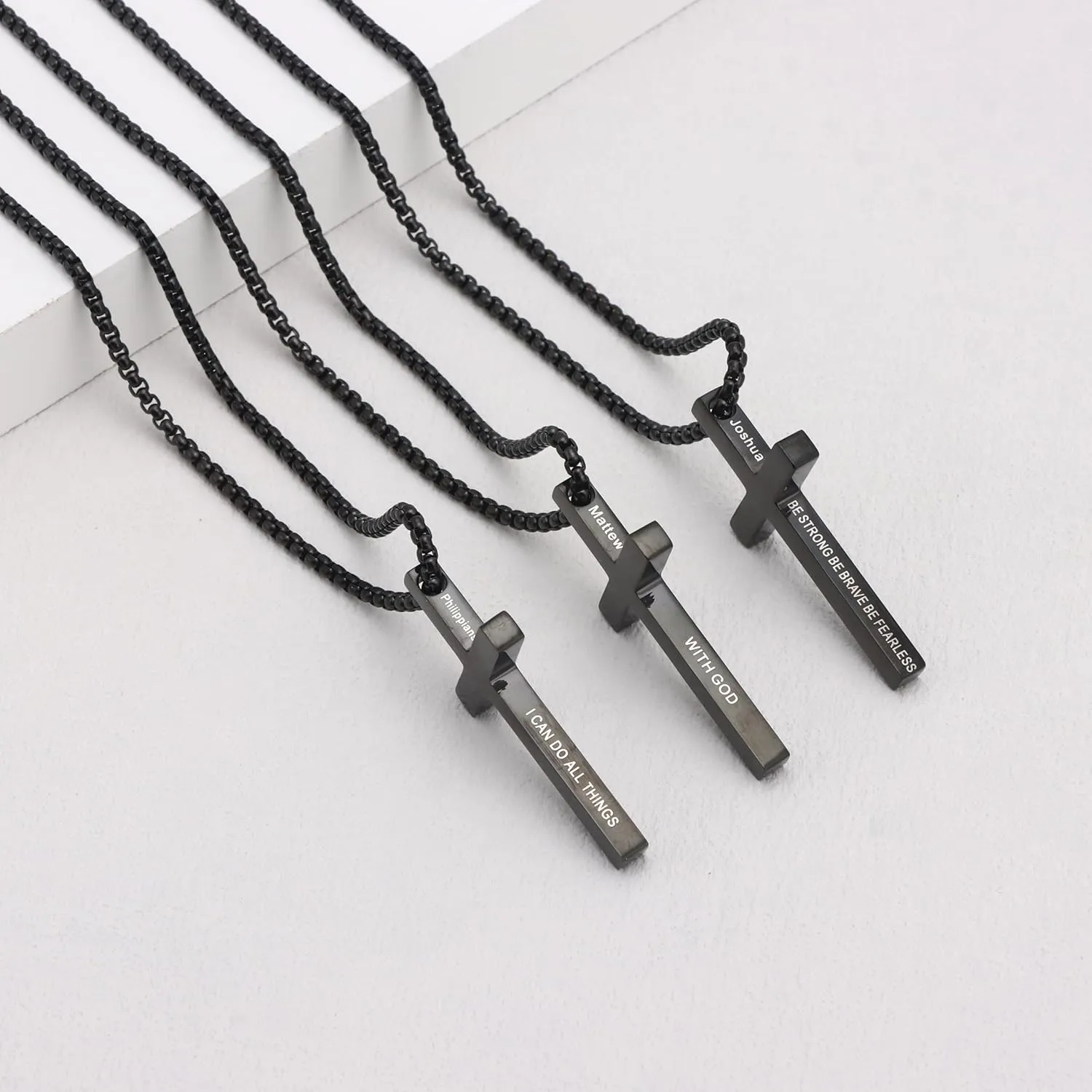 CASDAN Cross Necklace for Men Inspirational Cross Pendant Stainless Steel Cross Chain 22 2inch Christian Jewelry Meaningful Religious Gift