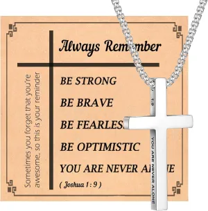 CASDAN Cross Necklace for Men Inspirational Cross Pendant Stainless Steel Cross Chain 22 2inch Christian Jewelry Meaningful Religious Gift