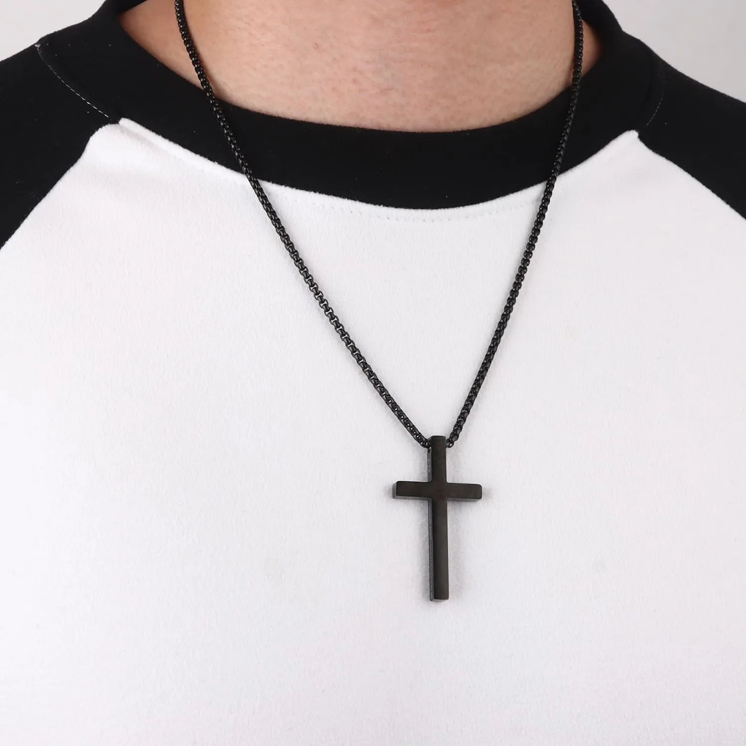 CASDAN Cross Necklace for Men Inspirational Cross Pendant Stainless Steel Cross Chain 22 2inch Christian Jewelry Meaningful Religious Gift