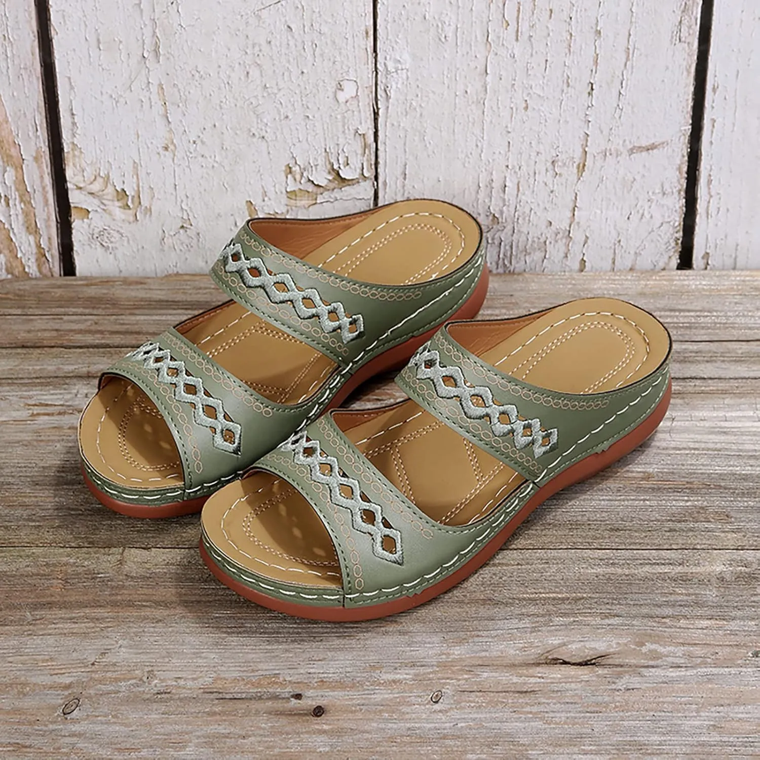 Cathalem Orthopedic Wedge Sandals for Women Dressy Summer Comfortable Walking Sandals with Arch Support