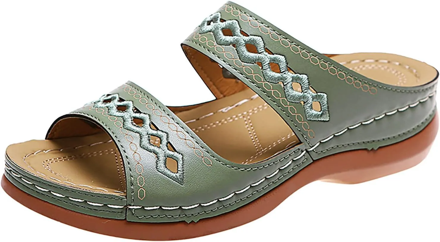 Cathalem Orthopedic Wedge Sandals for Women Dressy Summer Comfortable Walking Sandals with Arch Support
