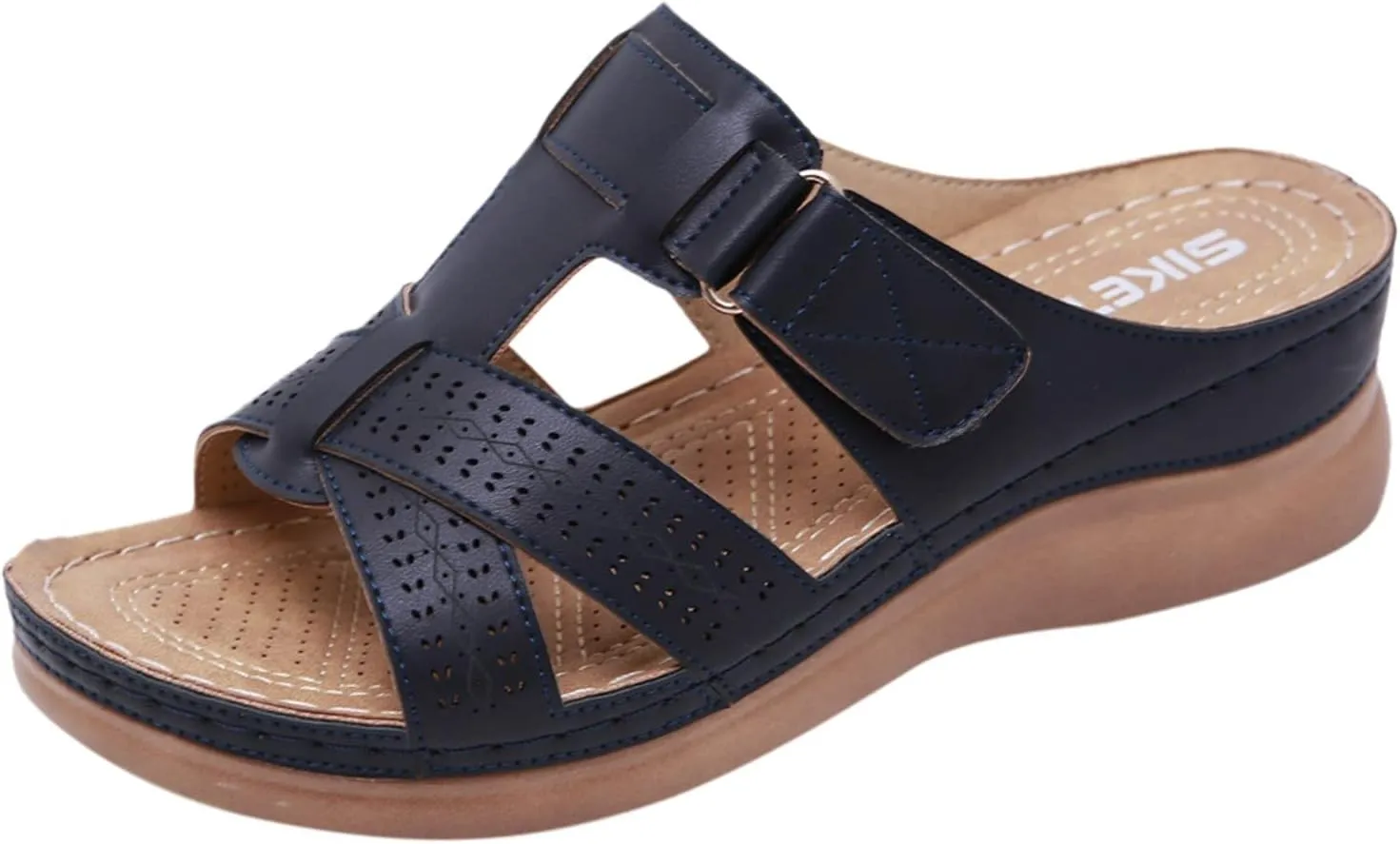 Cathalem Sandals for women 2024, Womens Orthopedic Wedge Heel Slip On Open Toe Mules Summer Sandals Shoes