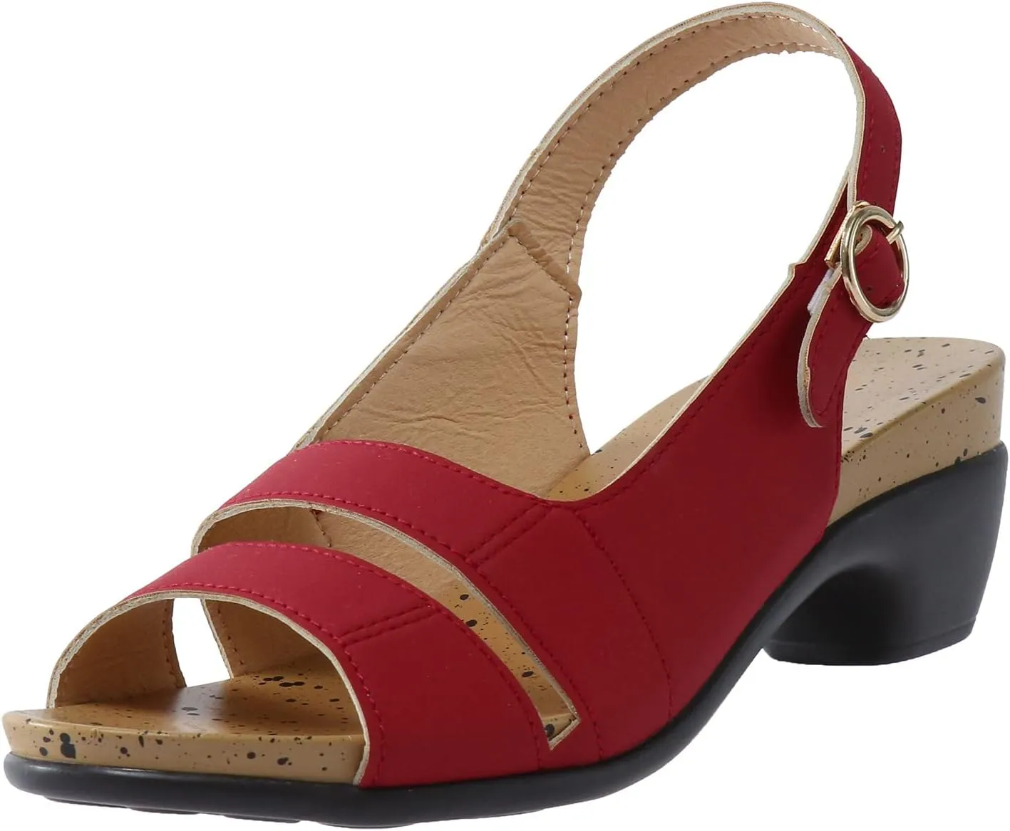 Cathalem Sandals For Women Closed Toe Wedge Sandals Low Heel Breathable Hollow Out Sandals Casual Summer Sandals