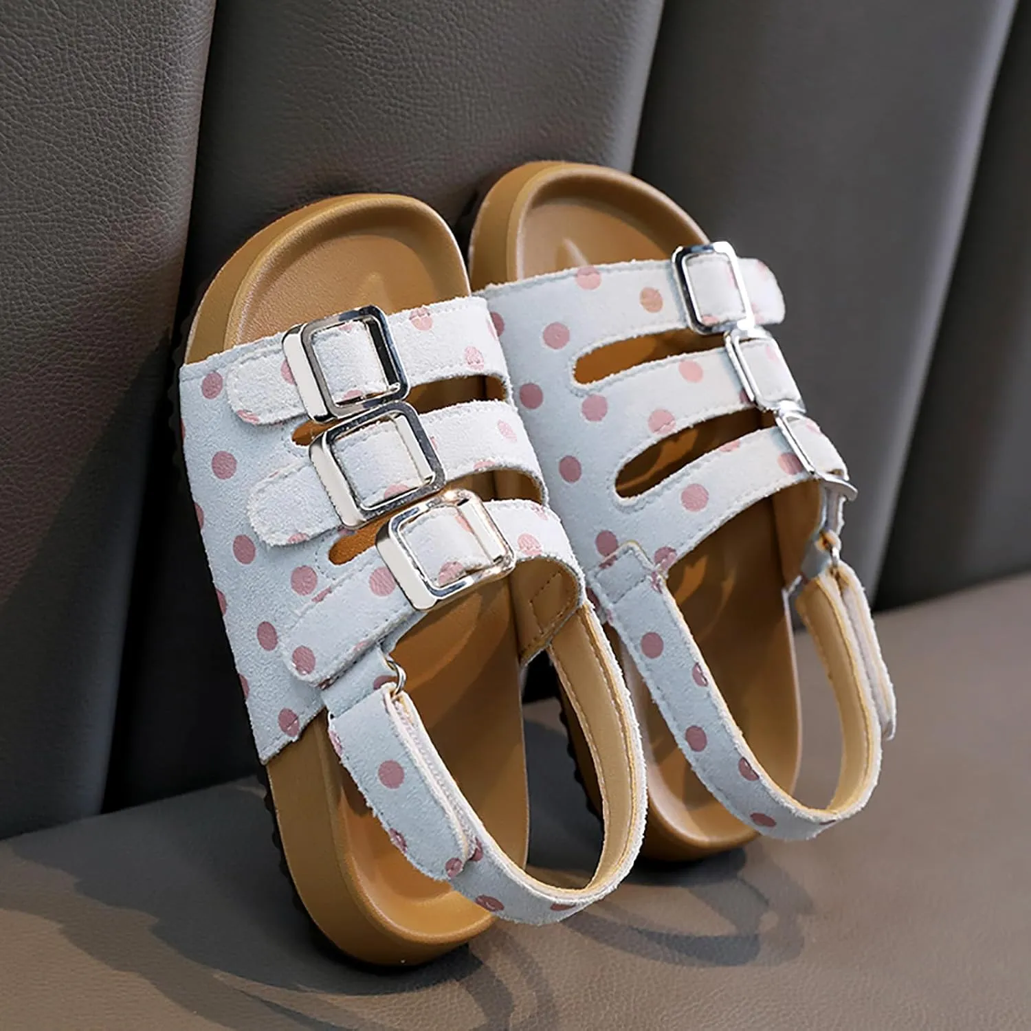Children's Back Strap Water Sandal Girls Shoes Comfortable Soft Sole Sandals Fashionable Open Toe Polka Dot Sandals