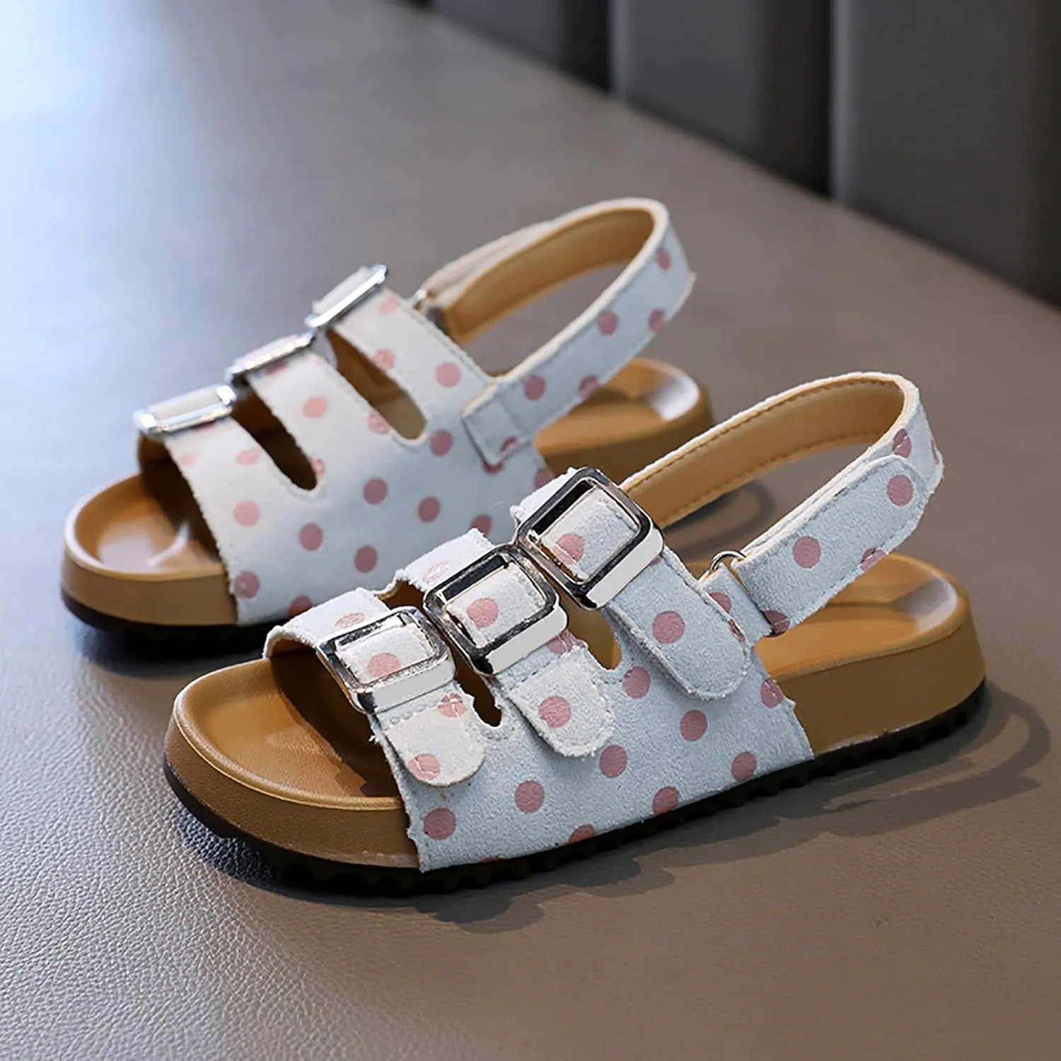 Children's Back Strap Water Sandal Girls Shoes Comfortable Soft Sole Sandals Fashionable Open Toe Polka Dot Sandals