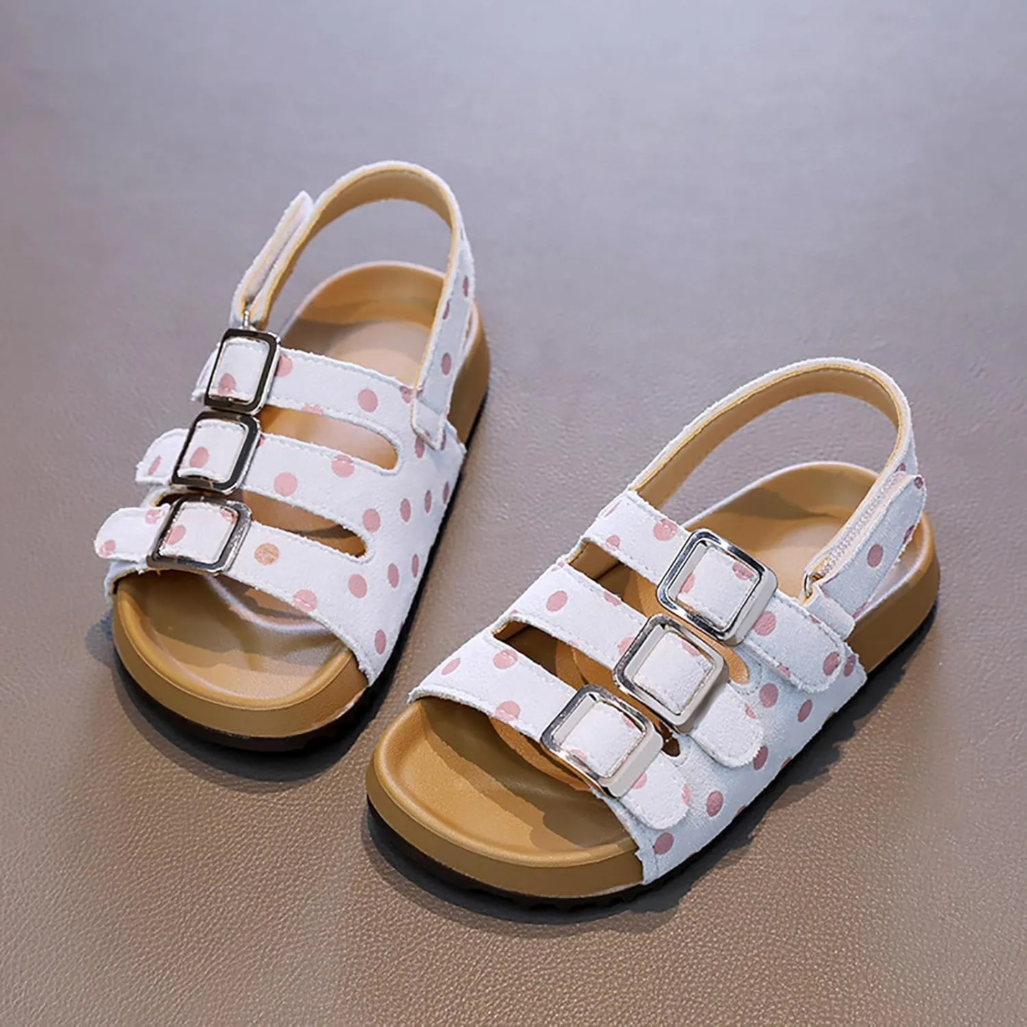 Children's Back Strap Water Sandal Girls Shoes Comfortable Soft Sole Sandals Fashionable Open Toe Polka Dot Sandals