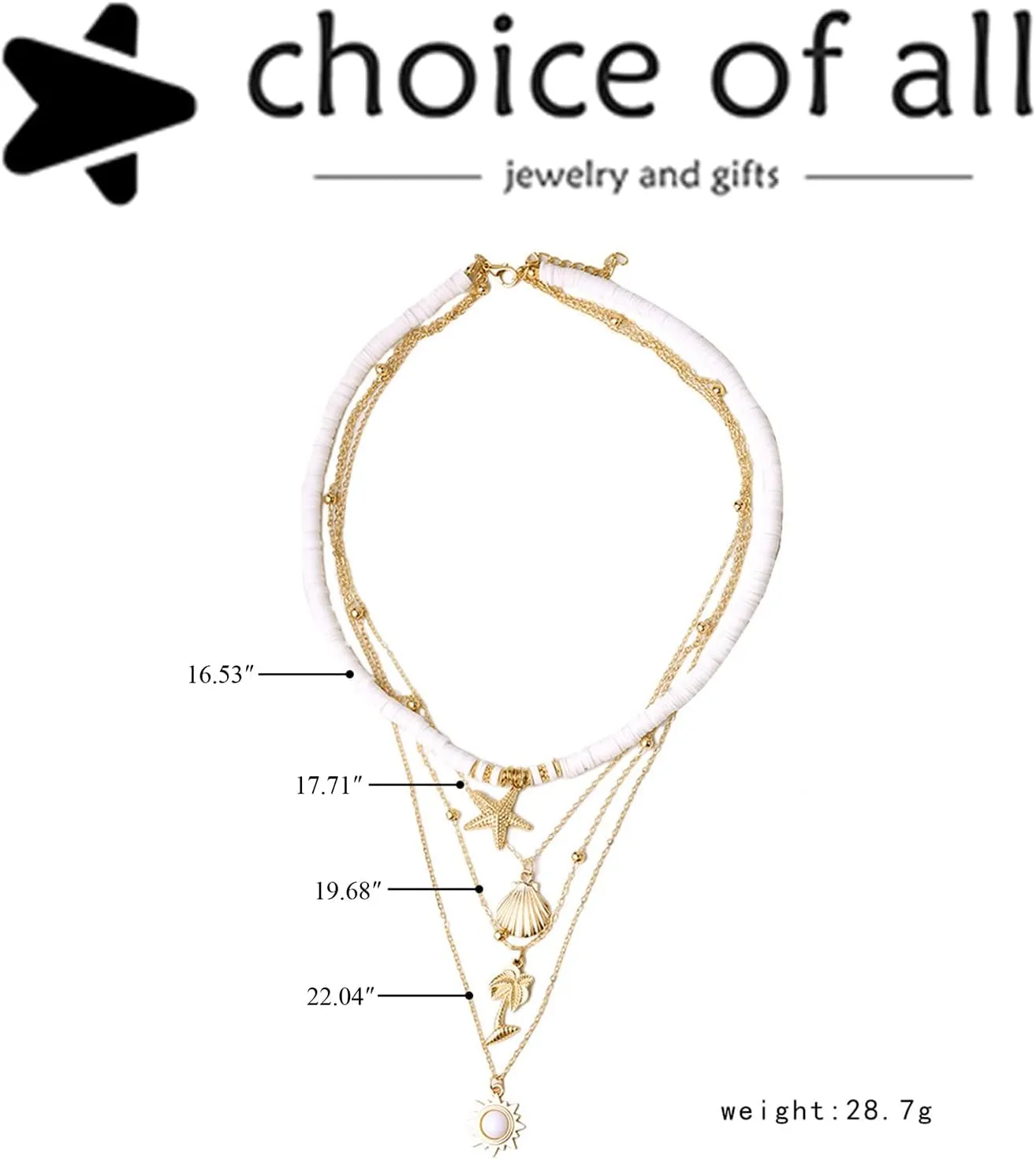 choice of all Beach Starfish Seashell Necklace Adjustable Chain Lightweight Jewelry for Women Summer Vacation Beach Vacation Essentials