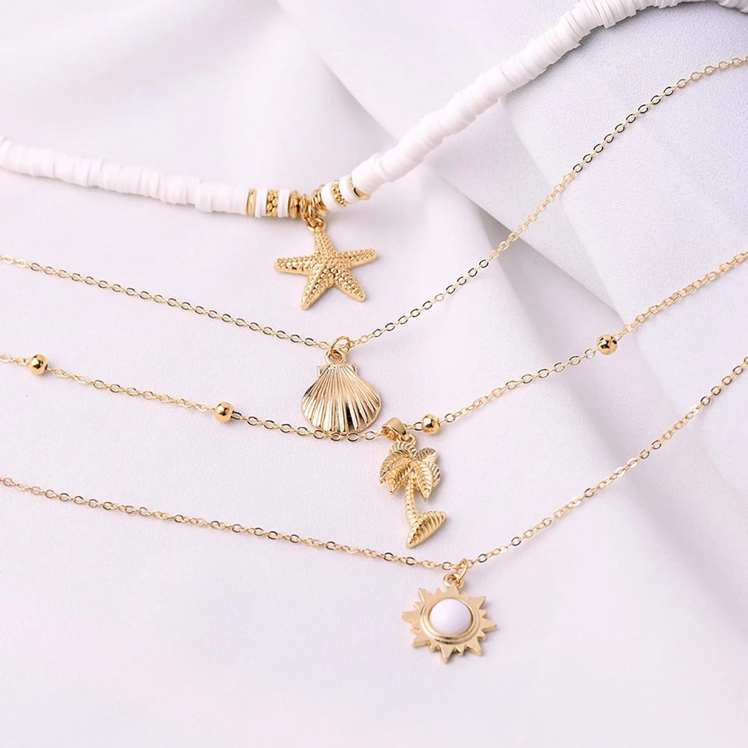 choice of all Beach Starfish Seashell Necklace Adjustable Chain Lightweight Jewelry for Women Summer Vacation Beach Vacation Essentials