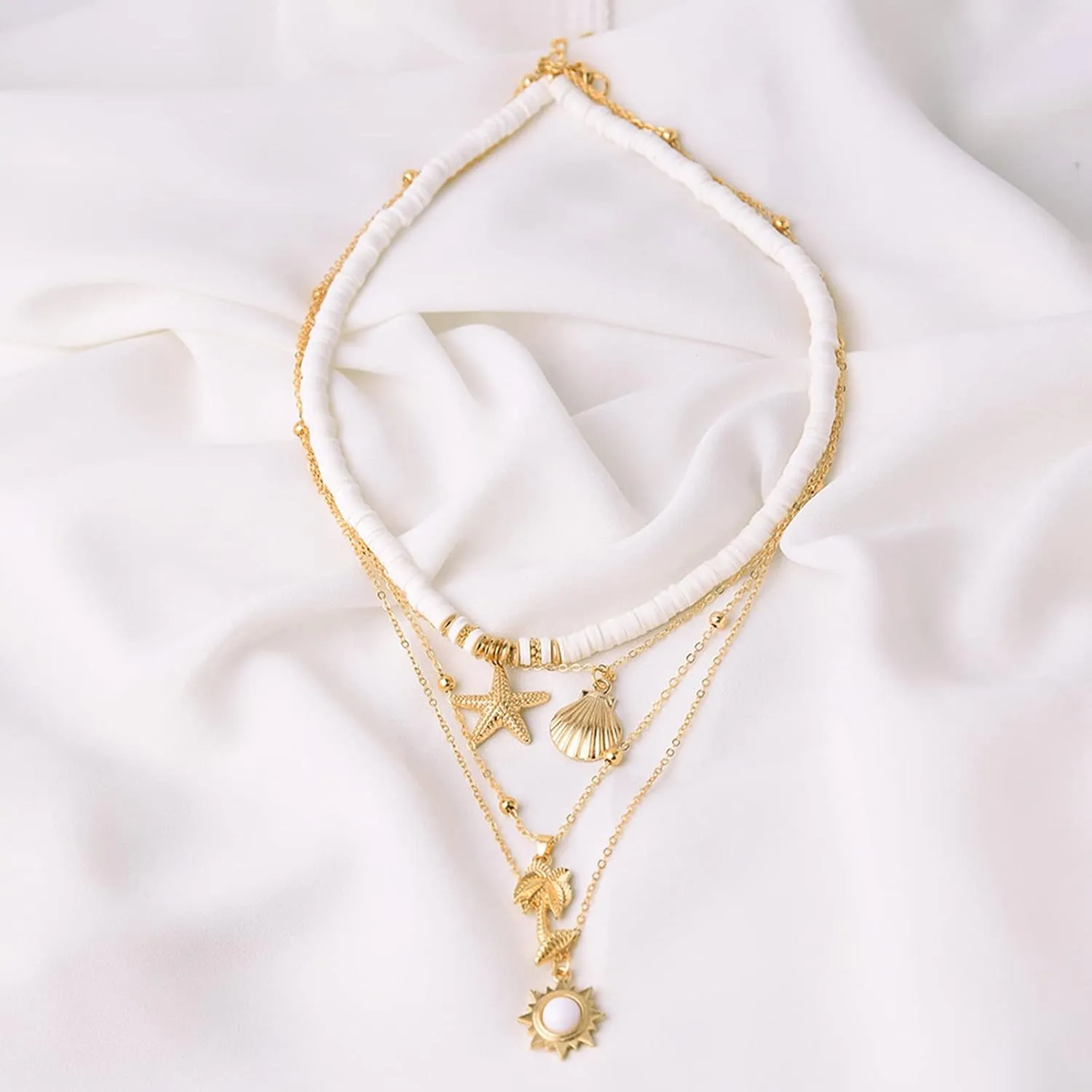 choice of all Beach Starfish Seashell Necklace Adjustable Chain Lightweight Jewelry for Women Summer Vacation Beach Vacation Essentials