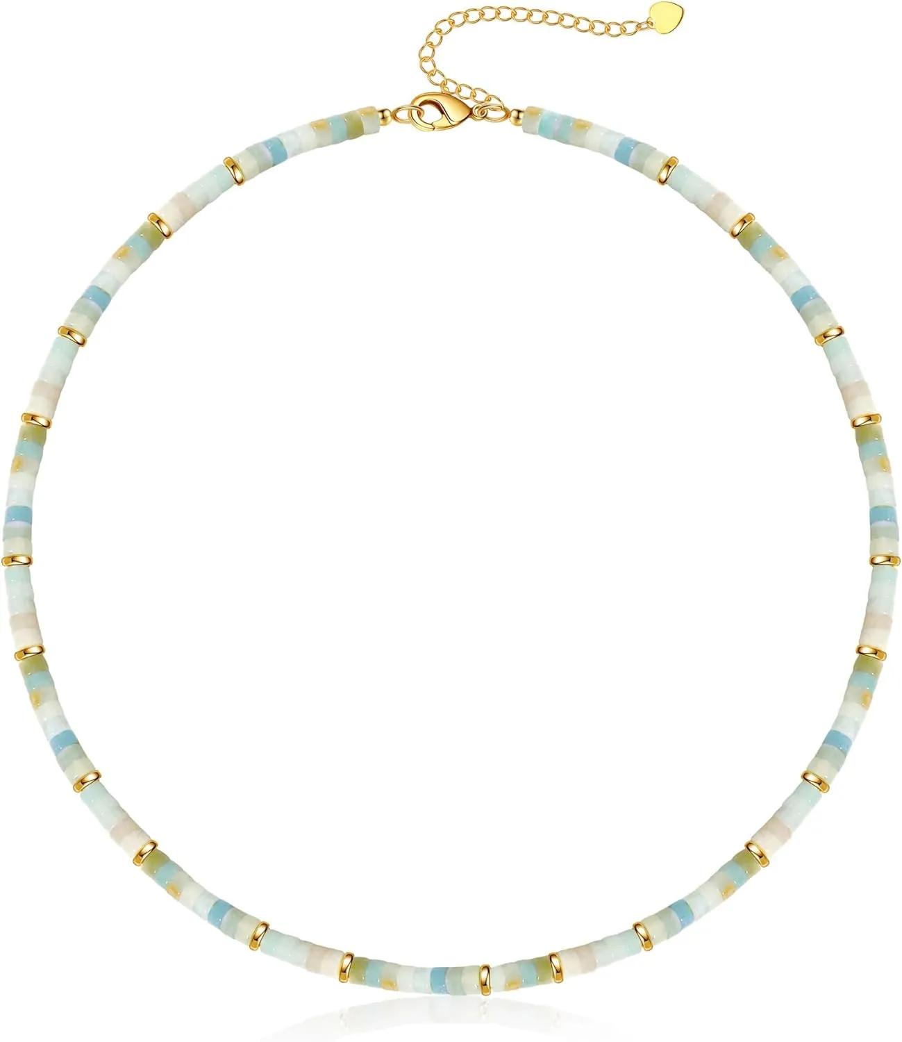 Choker Necklace for Women,Gemstone Beaded Necklace Choker Necklaces for Women Stocking Stuffers for Teens Gifts for Her Adjustable 14k Gold Anniversary Birthday Christmas Jewelry