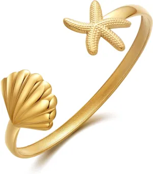 Chunky 14k Gold Cuff Bracelets for Women - Non Tarnish Teardrop Bangle Multi-layer Cross Wire Open Bracelets