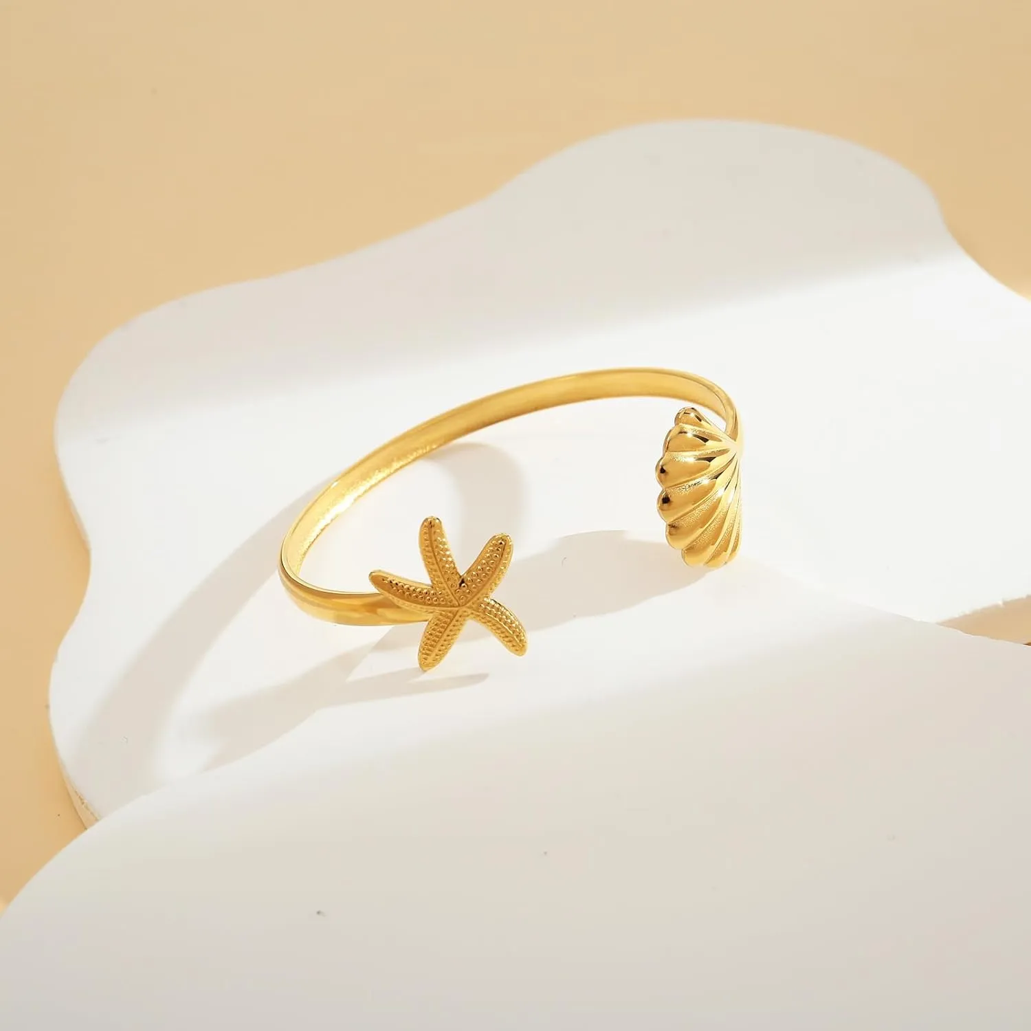 Chunky 14k Gold Cuff Bracelets for Women - Non Tarnish Teardrop Bangle Multi-layer Cross Wire Open Bracelets