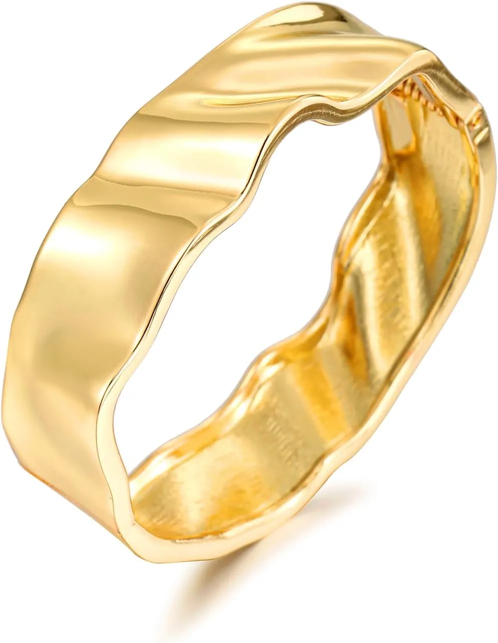 Chunky Gold/Silver Bangle Bracelets for Women Thick Arm Cuff Bangle Bracelet Wrist Wrap Bracelet Jewelry