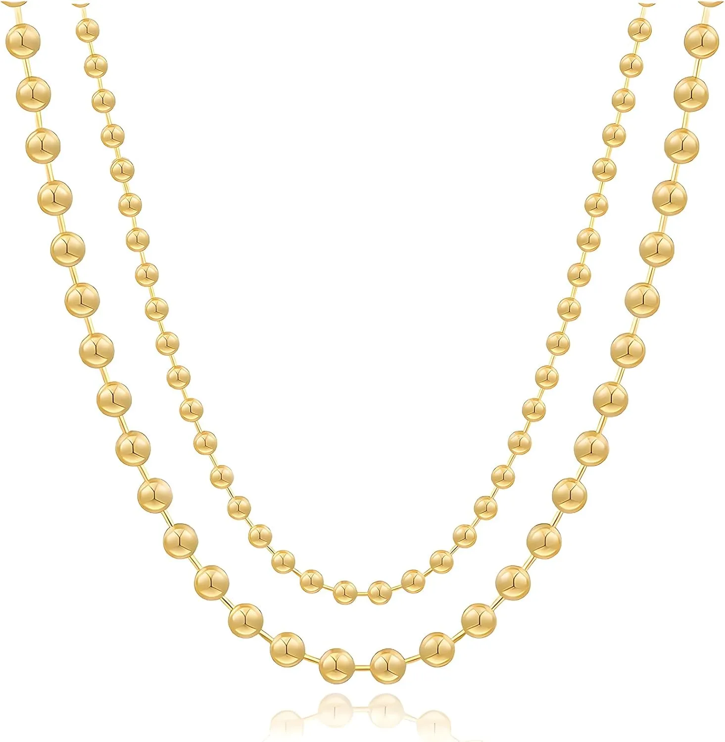Chunky Statement Heart Ball Beaded Necklace for Women Big Love Hearts Pendent Choker Round Beads Chain Necklaces Jewelry Gift