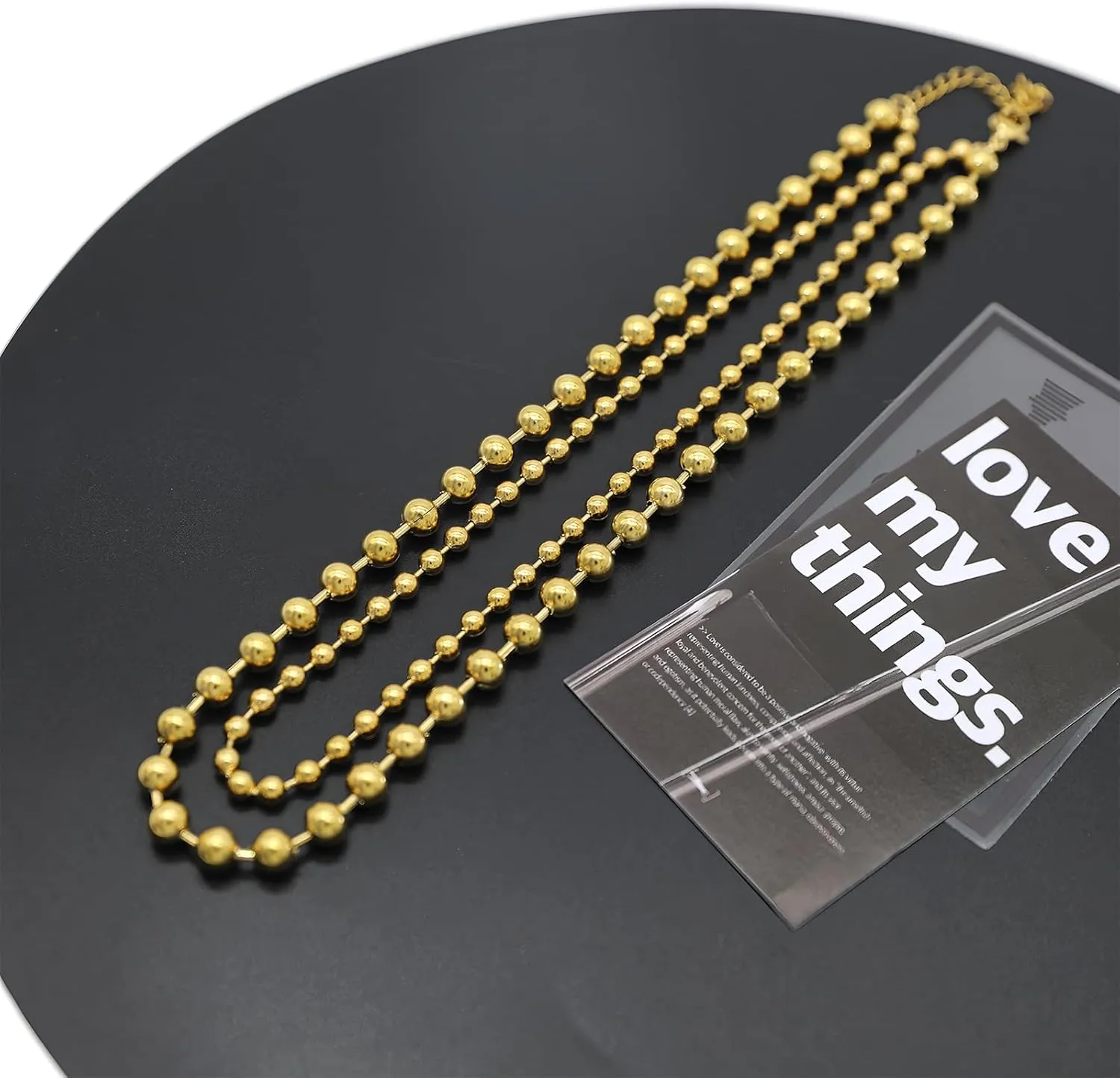 Chunky Statement Heart Ball Beaded Necklace for Women Big Love Hearts Pendent Choker Round Beads Chain Necklaces Jewelry Gift
