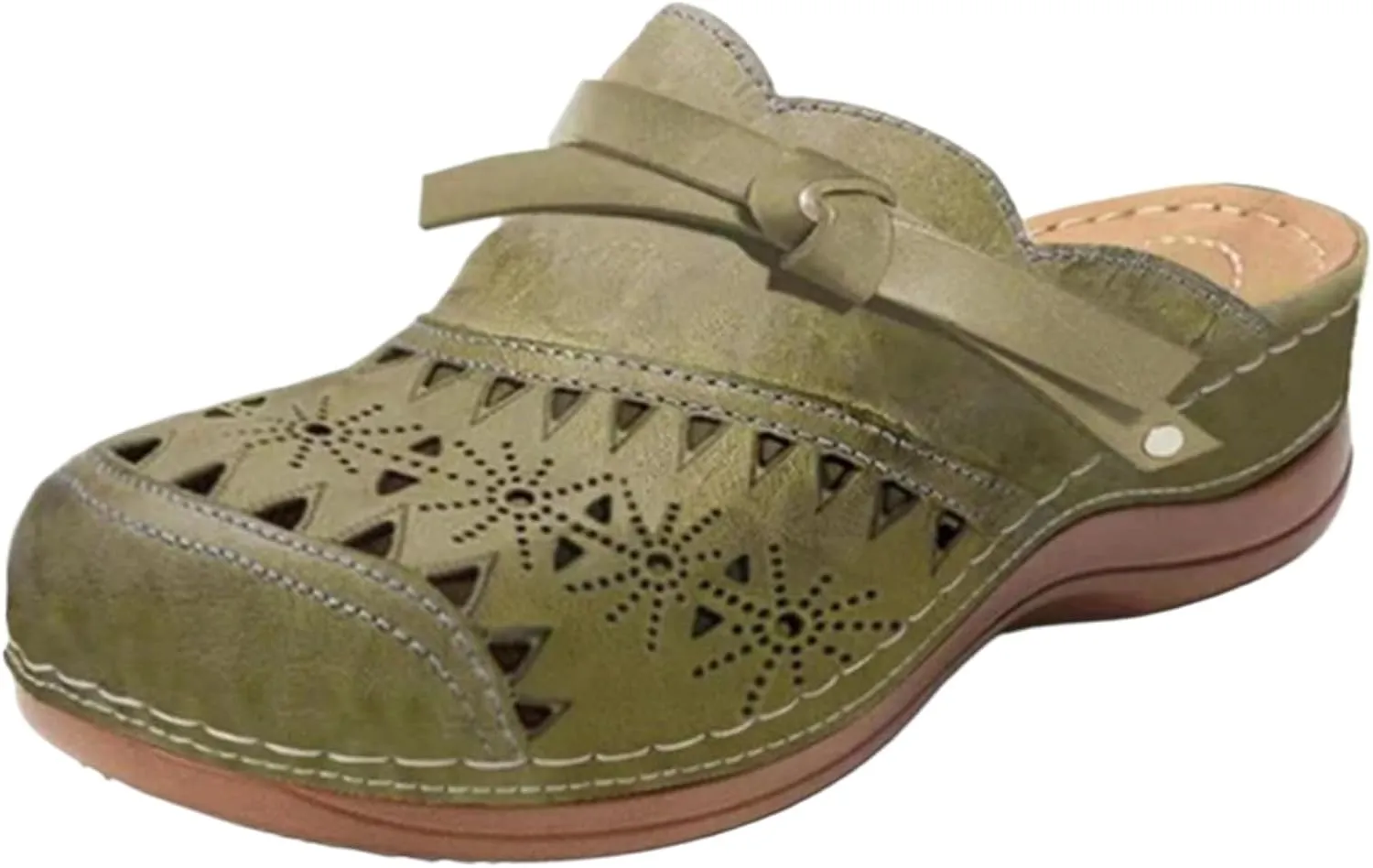 Clogs for Women Mules Wide Width Wedge Sandals Hollow Out Closed Toe Slip On Slippers Arch Support Outdoor Beach Slippers Quick-Dry Water Shoes Casual Sandals,Comfortable Slipper