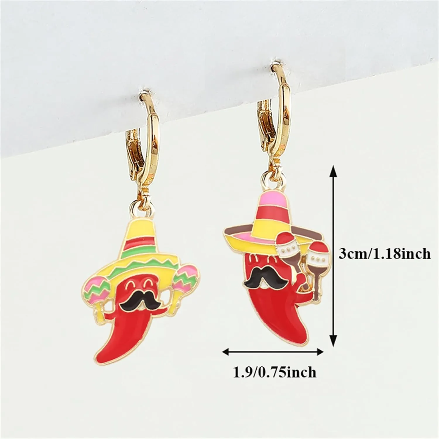 coadipress Cinco De Mayo Hoop Earrings for Women Cute Fiesta Style Red Chili Cactus Horse Mexican Themed Earrings Jewelry Taco Tuesday Dia De Muertos Festivals Earrings