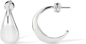 CoBi 18K Gold Plated Hoop Earrings for Women, Small Teardrop Earrings, Silver Twisted Hoop Earrings, CZ Hoop Earrings, Womens Everyday Jewelry Hypoallergenic, Chunky Thick Hoops, Ideal Gifts Choice