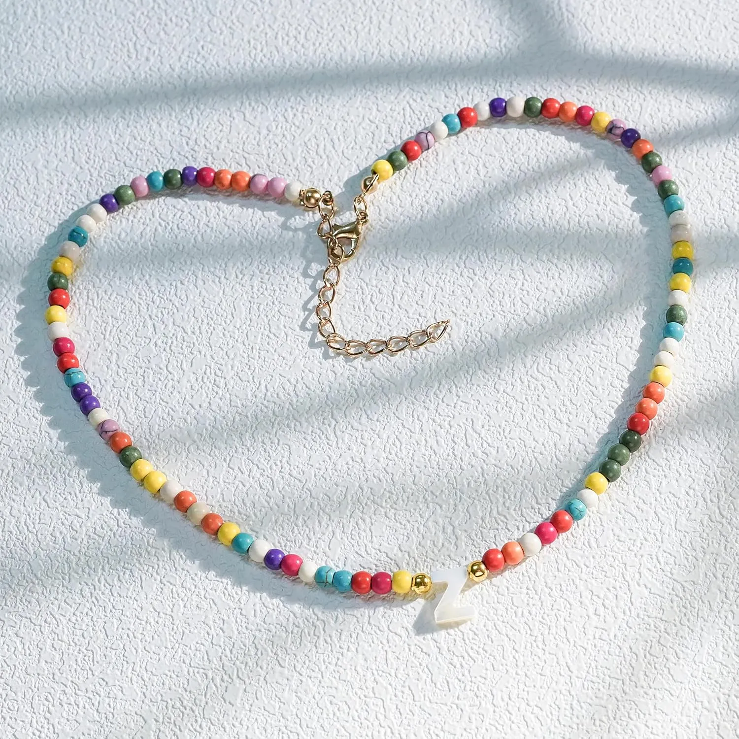 Colorful Boho Bead Choker Necklace Handmade Beaded Necklace Personalized Surfer Beach Necklaces for Women