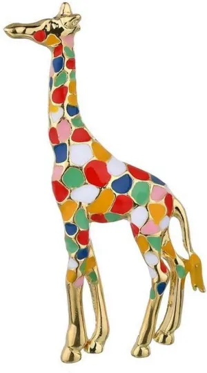 Colourful Giraffe Enamel Lapel Pin Animal Gifts for Women Cute Pins Jewelry Women's Accessories for Women Jewelry for Women Refined Alloy Plating