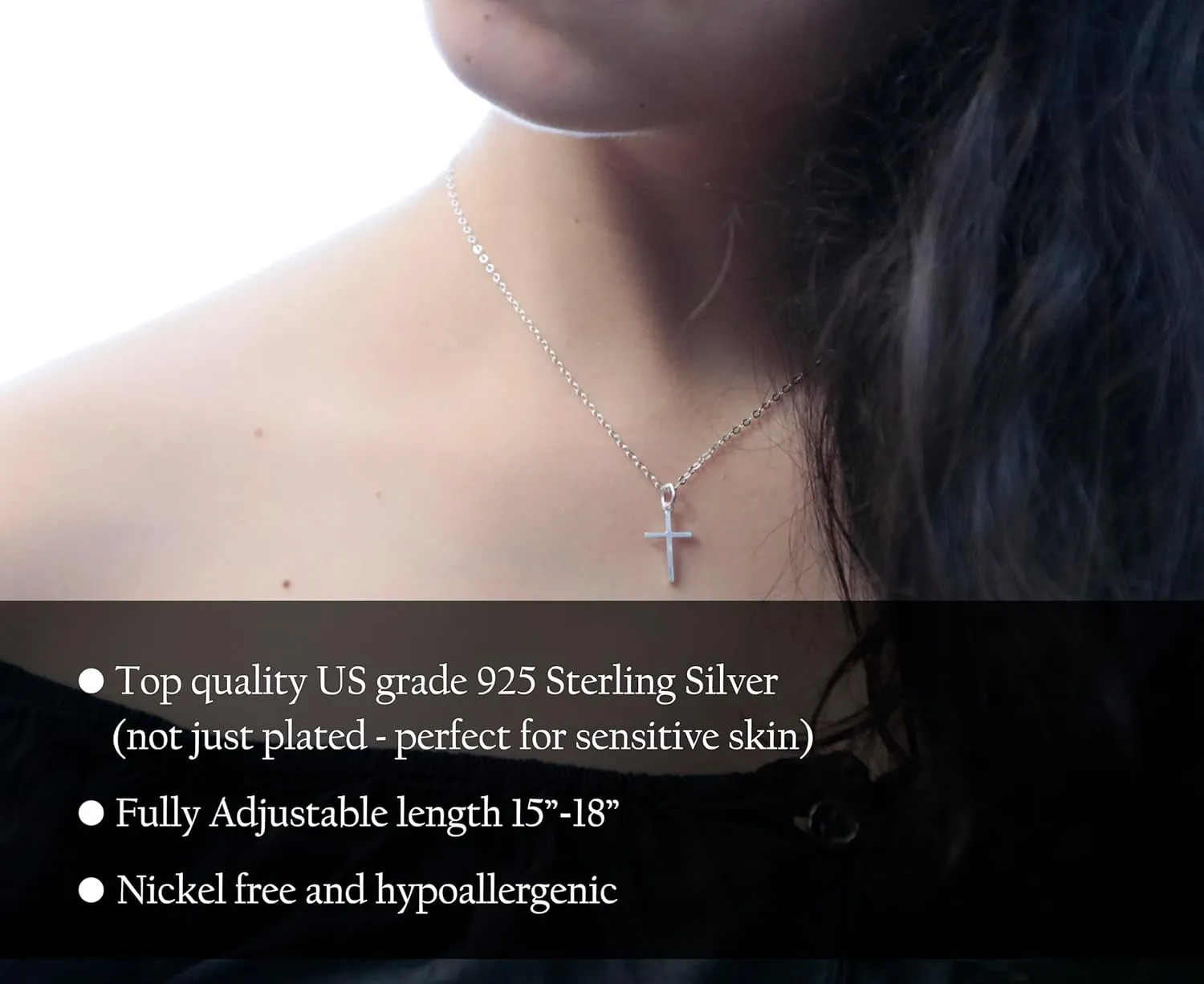 Confirmation Gifts for Girls, 925 Sterling Silver Cross Necklace with Meaningful Message