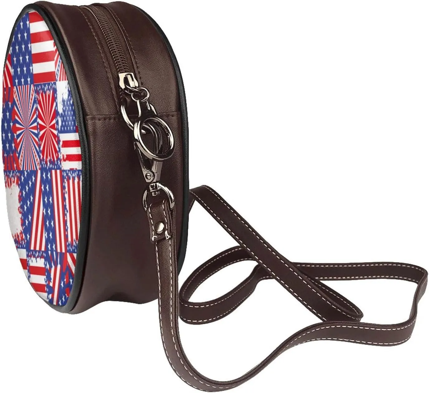 Crossbody Bags Circle Purses Women, Lightweight Functional Multi Pocket Purse Adjustable Strap