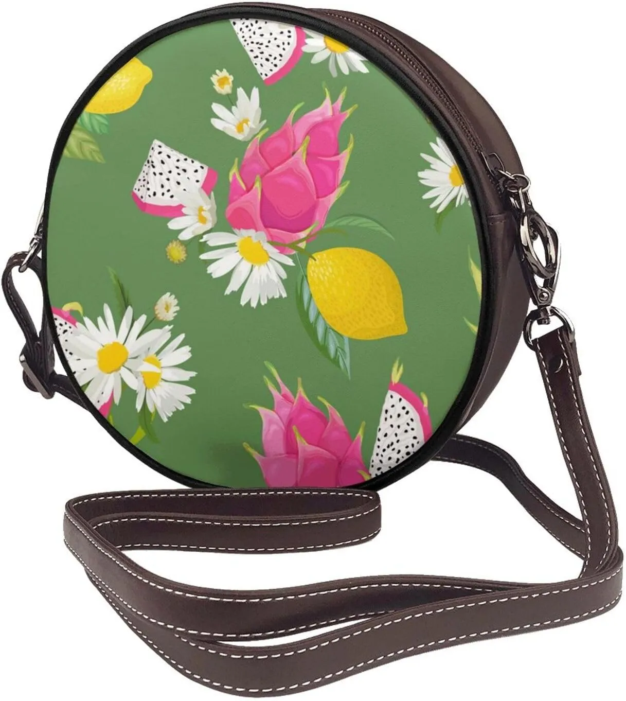 Crossbody Bags Circle Purses Women, Lightweight Functional Multi Pocket Purse Adjustable Strap