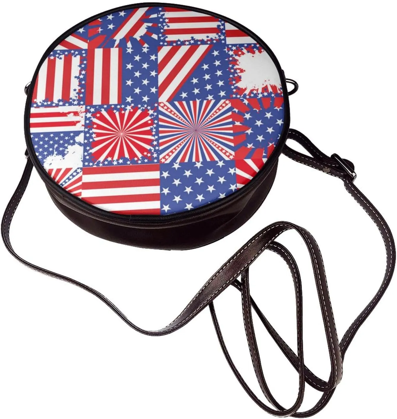Crossbody Bags Circle Purses Women, Lightweight Functional Multi Pocket Purse Adjustable Strap